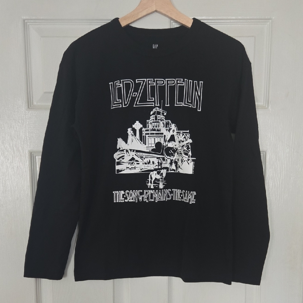 GAP Black Led Zeppelin Graphic Long Sleeve Shirt